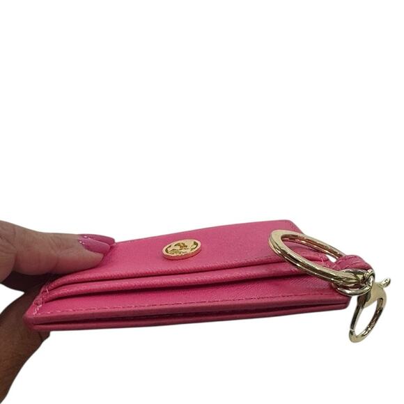 SPARTINA 449 Magenta Key Chain Card Holder with Gold Accents - Picture 5 of 6